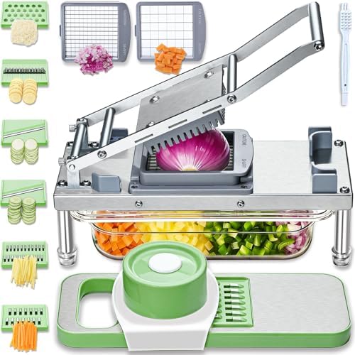 All-in-1 Vegetable Chopper with 8 Blades - Mandoline Slicer-Pro F...