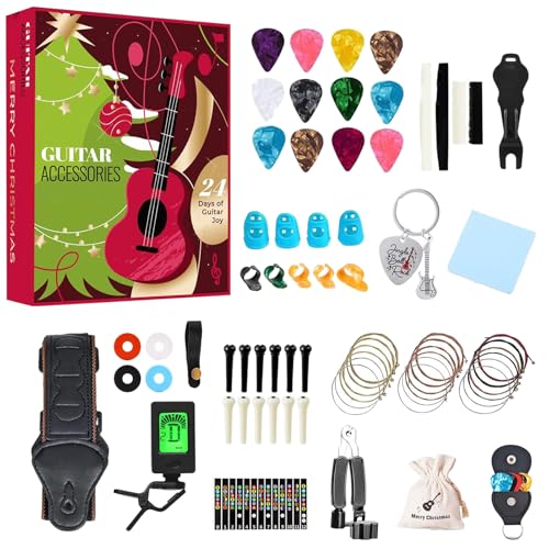 Calendrier de l'Avent de guitare avec accessoires de musique : le cadeau de Noël idéal