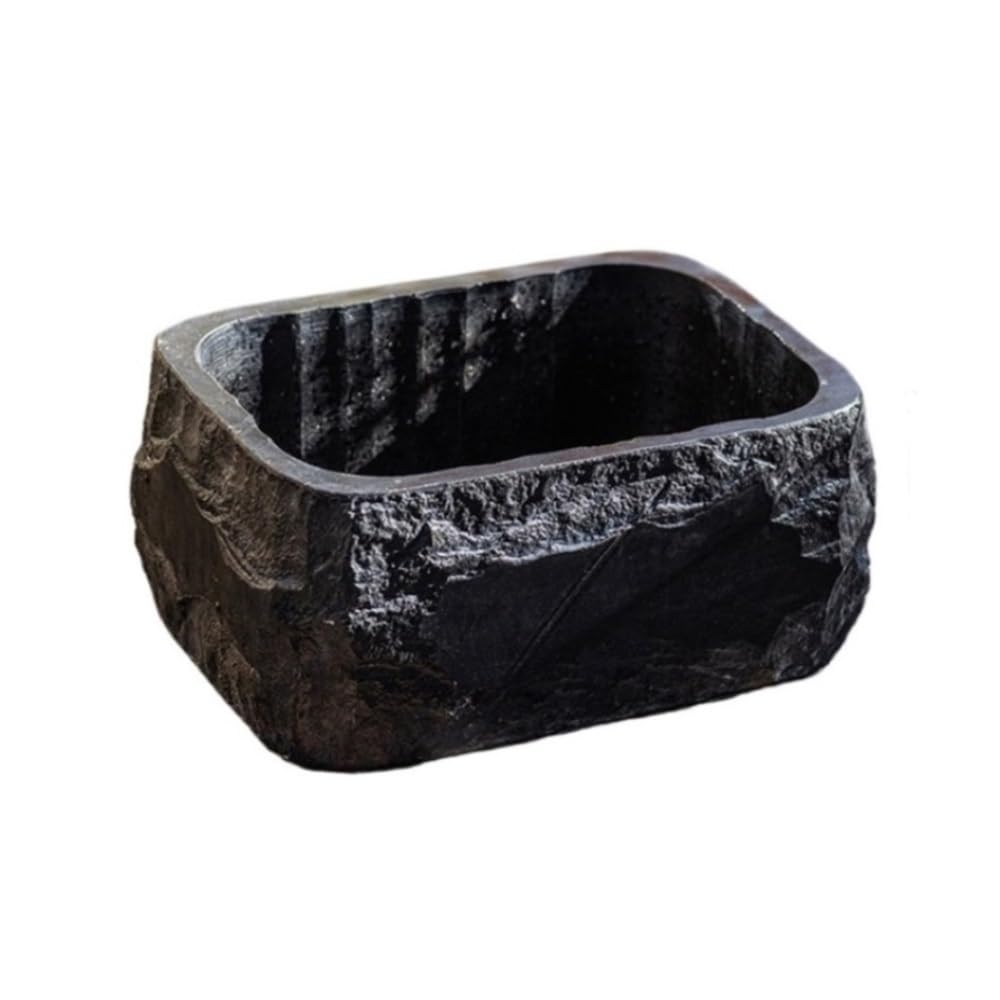 XBGfdySD Rectangular Planter，Shallow Trough Plant Container for Indoor Outdoor Use，Concrete Flowerpots with Drainage Hole(Large)