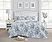 Laura Ashley Bedford Coton réversible Parure de lit, Coton, Bleu, Full/Queen