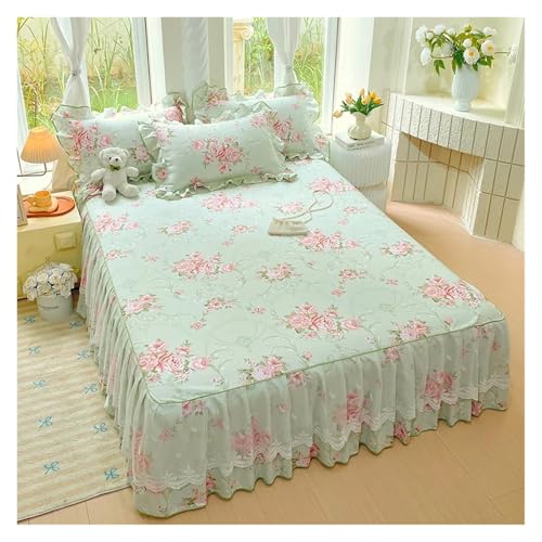 Falda de cama impresa para cubrir imperfecciones del somier con protector de colchon 4