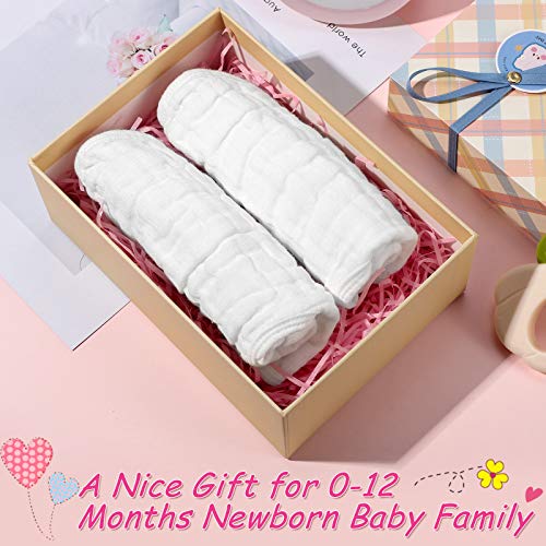 Tatuo 10 Pieces White Muslin Baby Bibs for Baby Boy Girl Cotton Drool Bibs Bulk Burping Cloth Adjustable Newborn Infant Bandana(White)4