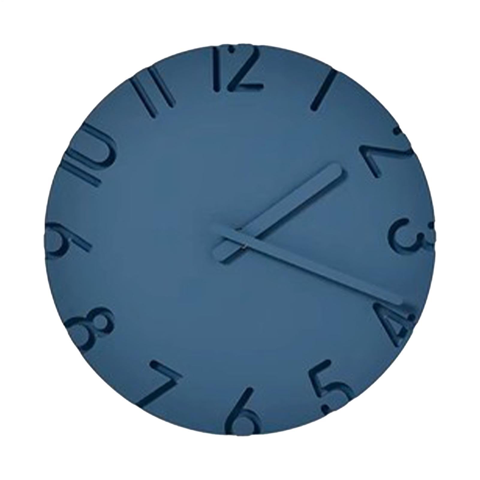 Horloge murale 30 cm en béton avec chiffres 3D design pour salon