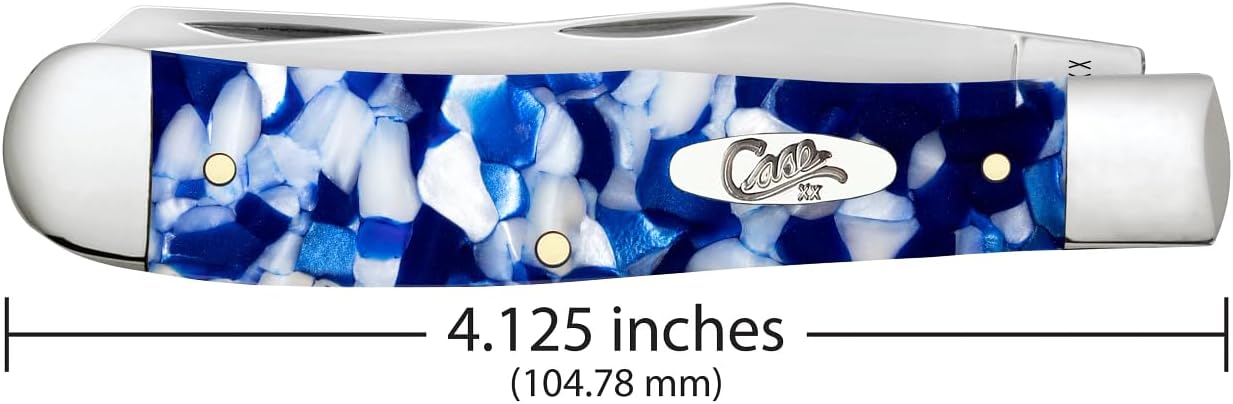 Case XX Pocket Knife TRAPPER - BLUE CRACKLE KIRINITE® Item #50720-10254 SS - Length Closed: 4 1/8Inches