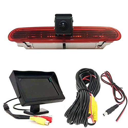 〔Rear View Camera Kit〕4.5 Inch TFT LCD Screen Monitor + Car HD waterproof 3rd Brake Light Reverse Camera for Fiat Doblo 263 van (2010-Present);Opel Combo(2011-2018) Brake Light Camera