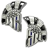 Police Spartan Helmet Thin Blue Line Law Enforcement Collectible Challenge Coin