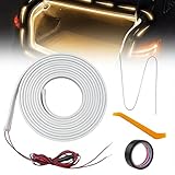 Kofferraum Lichtstreifen 4M, Universal Car Trunk Light Strip, Auto Led Kofferraumbeleuchtung Led Band Streifen, Automatischer Sensor Tail Box Light Strip für Auto Kofferraum Beleuchtung(Warmweiß)