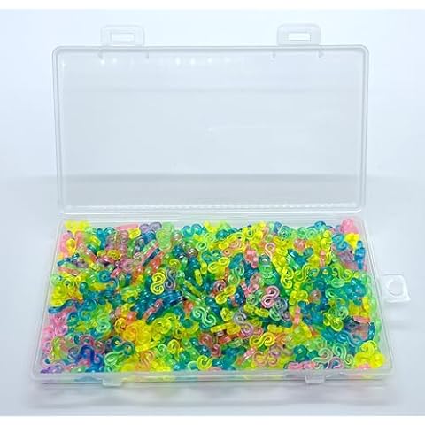 S Clips,600 Pieces Boxed,S Clips for Loom Bracelets,Rubber Band Loom Band S Clips, Connectors Supplement kit for Loom Bracelets and DIY Bracelet Making,Loom Bracelets DIY Handicrafts (Colorful) Cover