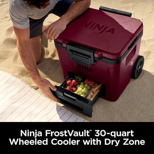 Image of Ninja FrostVault 30qt Cooler w /Wheels, Dry Storage Drawer, Canyon FB230MR