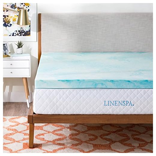 LINENSPA 3 Inch Gel Swirl Memory Foam Topper - Twin