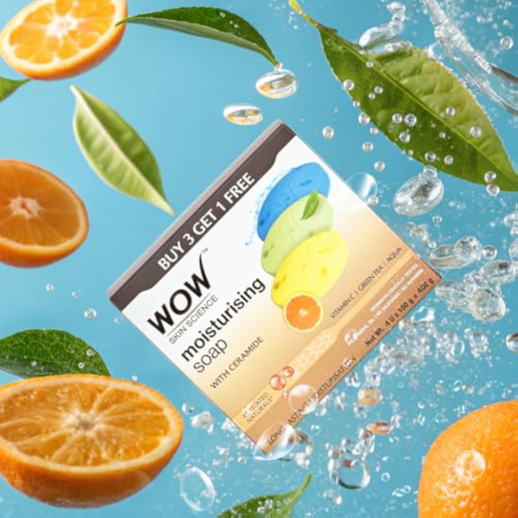 WOW Skin Science Moisturising Soaps with Ceramide, Pack of 4