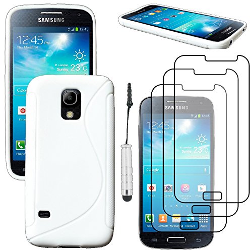 ebestStar - kompatibel mit Samsung Galaxy S5 Mini Hülle SM-G800 G800F G800H Flex Silikongel Handyhülle, Klar TPU Schutzhülle, S-line + Mini Stift +3 Kunststofffolies, Weiss