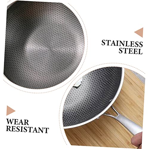 Wok de acero inoxidable con superficie antiadherente panal miniatura 4