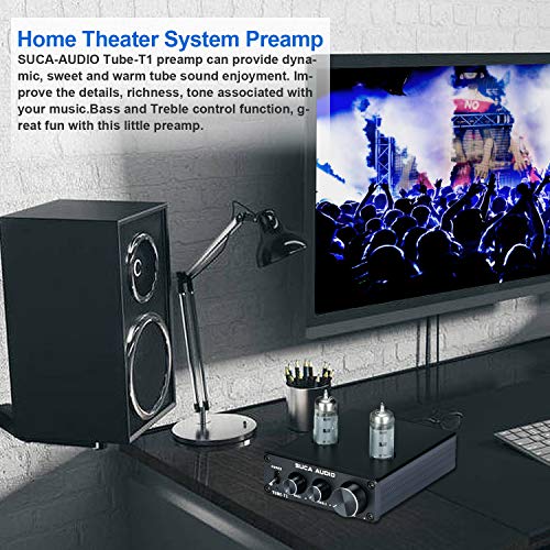 Suca Audio Tube Preamplifier For Home Audio Player Mini Hi-Fi Stereo Preamp With Treble & Bass Control (6K4 Tubes) #TOP4