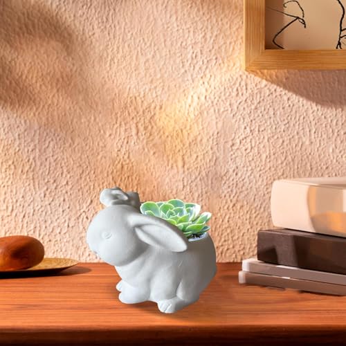 Moule silicone lapin anti-casse pour pot de fleurs en plâtre et béton