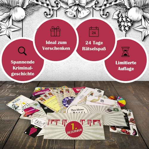 Stadtkrimis Exit Escape Stadtführung Krimi Adventskalender I Das Kriminal Dinner für Erwachsene I Rätsel Adventskalender I 24 Spannende Briefe I Geschenkidee
