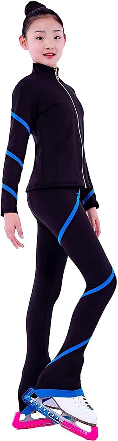 Figure Skating Jacket with Pants for Women's and Girls' - Long Sleeve Training Ice Skating Jacket and Trousers.