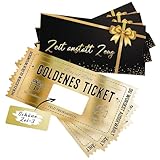 Bangbobi - Set de Tickets Dorados para Rascar, 3 Cupones Rascables para Hacer en Casa con Pegatinas, para Regalos Personalizados, Cumplea?os, San Valentín