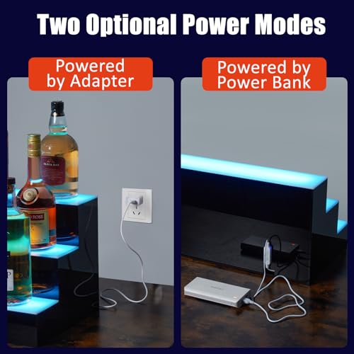 GarveeHome Wall-Mounted 3 Layer 30 Inch Display with Remote Control - Dynamic Led Lighting, Multifunctional Display, Quality Materials, Mobile Phone Connectivity