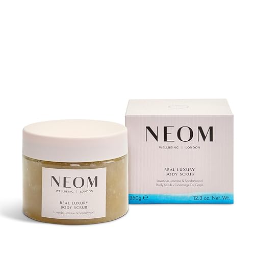 NEOM- Real Luxury Body Scrub | Luxury Body Scrub | Lavender & Sandalwood | 100% Natural Fragrance | Scent to De-Stress | Organic | Vegan | Hydrating