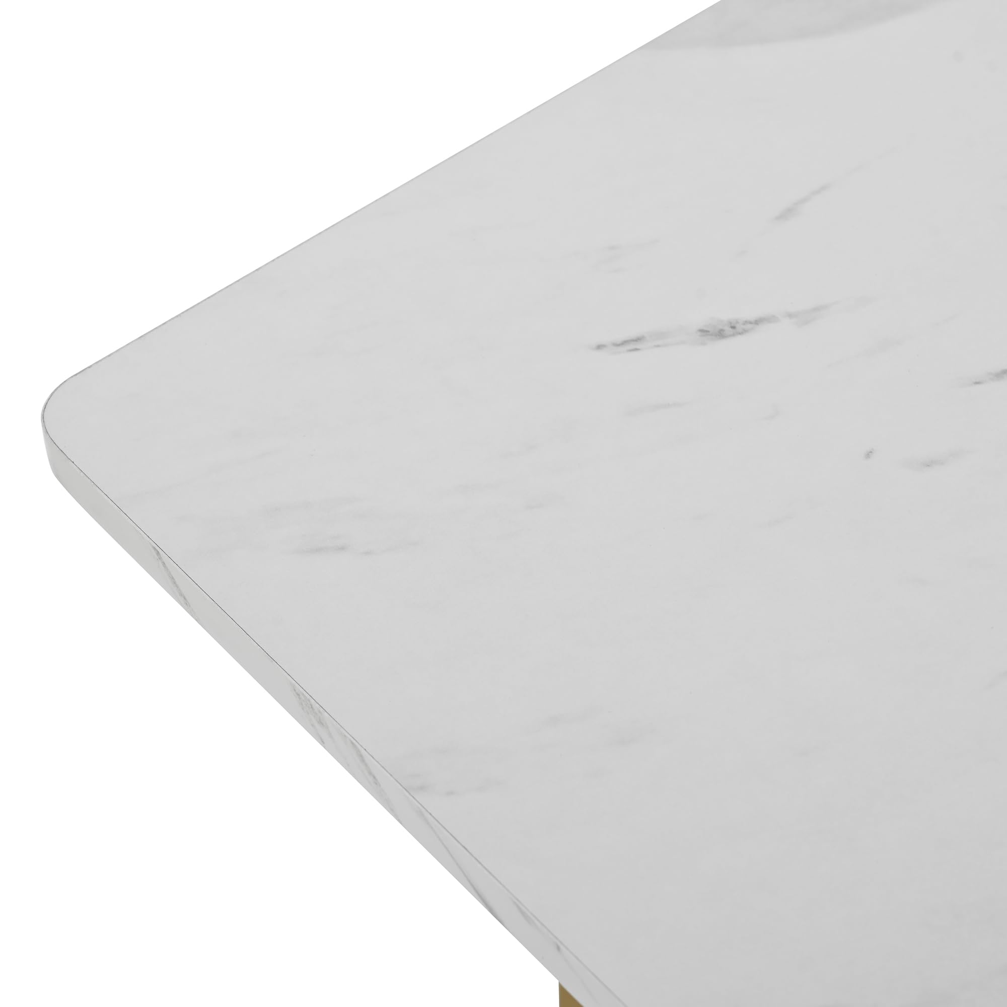 Tavolo Da Pranzo SogesHome Moderno Effetto Marmo 140x80x75 Cm - Struttura In Metallo, MDF, Piedini Regolabili