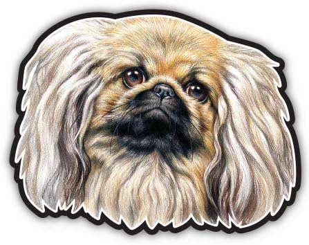 Pekinese - 3" Vinyl Sticker - for Car Laptop I-Pad Phone Helmet Hard Hat - Waterproof Decal