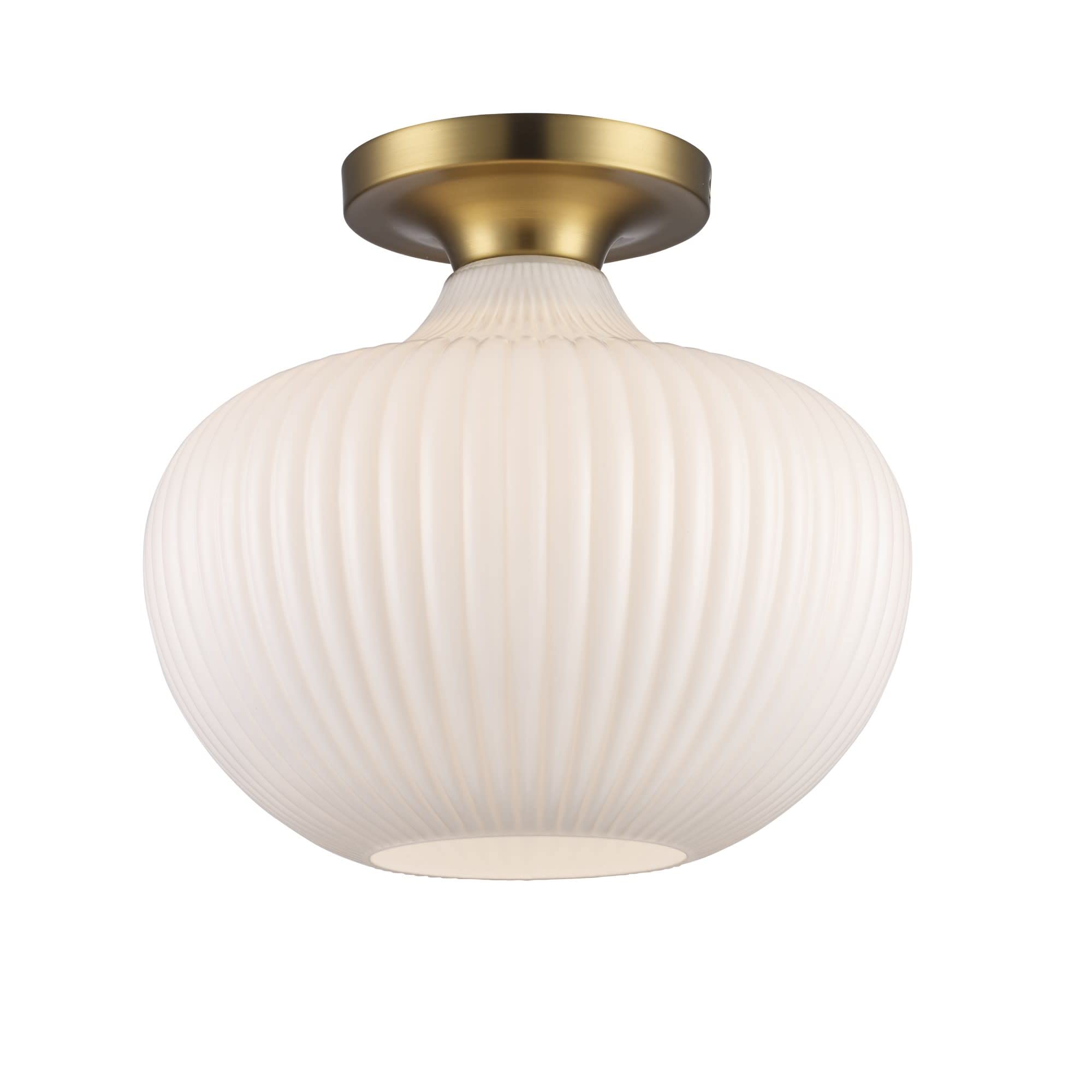 TRANS GLOBE Lighting 16180 Aristo 12" Wide Semi-Flush Ceiling Fixture - Antique Gold