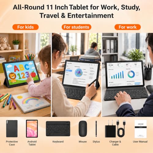 Image of Tablet,11 inch Android16 Tablet with Keyboard,36GB+128GB,1TB TF Expansion