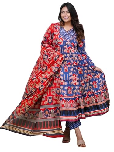 Image of GRECIILOOKS Women's Regular Fit Kurta Sets| Kurti Set | 3 Piece Kurta Pant Dupatta Set's | Elegant Suit| Dupatta | Party Outfit Traditional Dress for Woman | Comfortable Outfit for Office, Casual & Daily Use