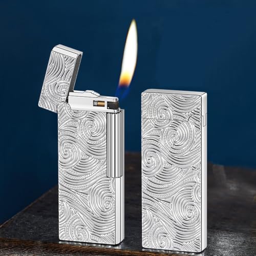 Encendedor de metal con diseño swirl y llama suave miniatura 5