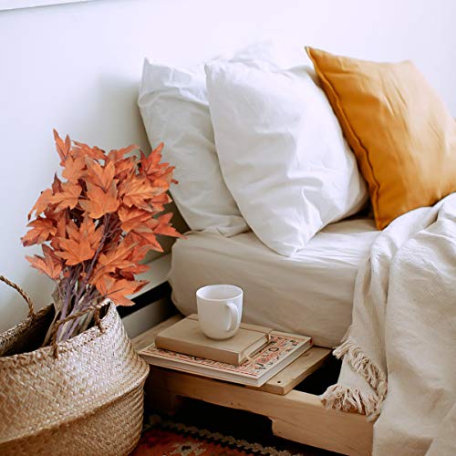 PretyzOOM 4 peças de folhas de bordo artificiais, flores de seda, outono e outono, plantas sintética