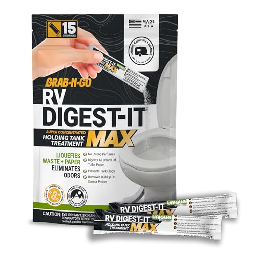 Image of Unique RV Digest-It Max RV Tank Treatment Premeasured Powder Stick Packs