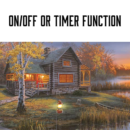 Rivers Edge Products Led Canvas Wall Art, 24 By 16 Inches, Fiber Optic Light Up Wall Decor, Battery Operated Lighted Nature Canvas Print, Led Light Kitchen, Bedroom, Or Home Decor, Lake Cabin #TOP4