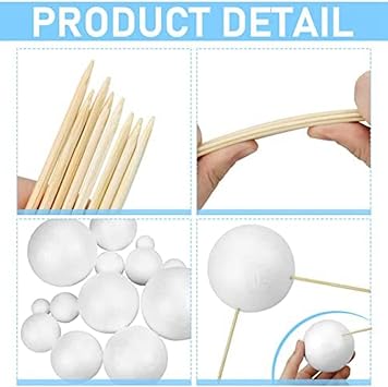 Solar System Model Foam Ball Kit, Make Your Own Solar System Project Kit, Planet Model Crafts 14 Mixed Sized Polystyrene Spheres Balls for School Science Projects