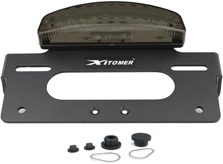 Xitomer Fender Eliminator Tail Tidy Compatible with KLX300 2024 2025 2026/ KLX300 SM 2024-2026 Motorcycle License Plate Holder with Tail light/License Plate Light (Smoke)