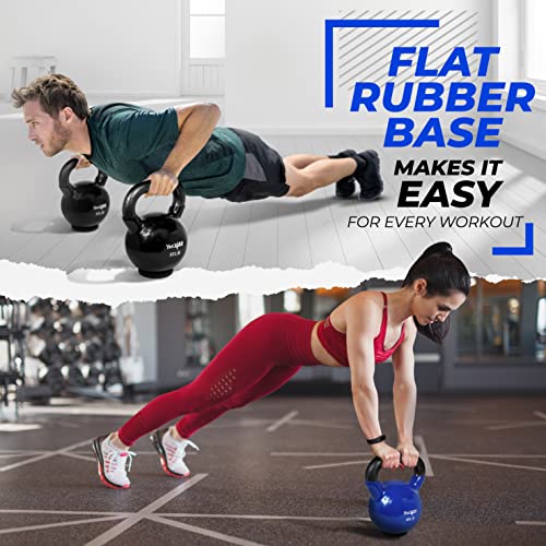 Image of Yes4All Kettlebells Rubber Base, Kettlebell Set for Women, Strength Training Kettlebells Weights (10-65 lbs)