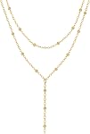Coshilta Gold Necklace for Women, 14K Dainty Gold Long Necklace Y-Shaped Pendant Necklace Minimalist Drop Layered Necklaces Gold Jewelry For Women Gift