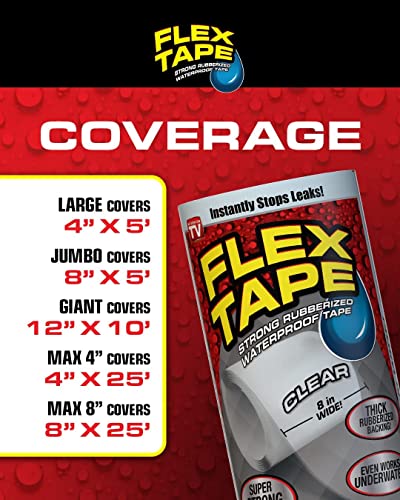 Flex Tape Rubberized Waterproof Tape, 12" X 10', White #TOP5
