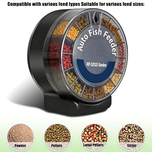 Alimentador de peces hermético con compartimentos para mantener la comida siempre seca 8