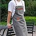 fayengan Canvas Apron for Men, Heavy Duty Work Apron with Pockets, Waterproof Wear-Resistant Tools Apron (Color : Gray, Size : X-Large)