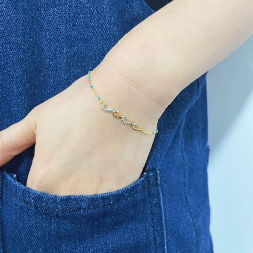 Happy Birthday Gifts for Women, Gift Ideas for Sister Best Friend Sister-in-law Mom Bonus-mom Daughter, Inspirational Jewelry for Retirement, Wave Bracelet for Women3