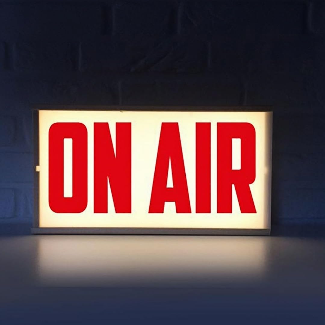 LED Neon Sign On Air Light Signs Studio Live Streaming Room Music Bar Wall Art Decor, Red - White Background