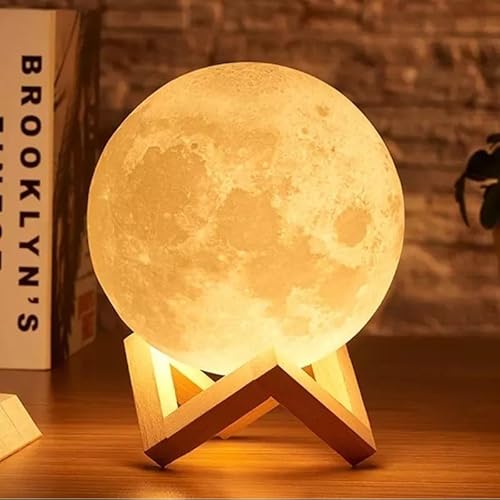 Luminaria 3D Lua Cheia Touch RGB Abajur Decoracao LED USB