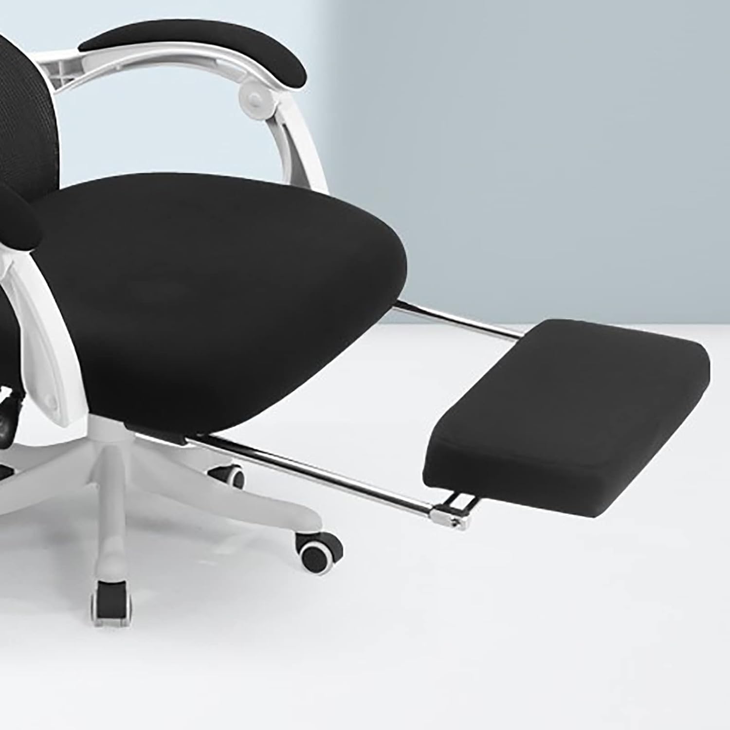 Professional Game Chair, Mesh Backrest, with a Hidden Leg Drag, with Age Armrest, with 155 Degree Inclination, Game or Office (Grey Without Footrest 1)