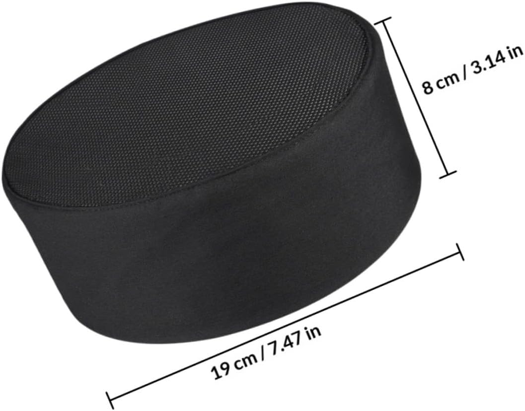 2pcs Breathable Mesh Chef Caps Black for Men Kitchen Catering Food Service Cooking Hats