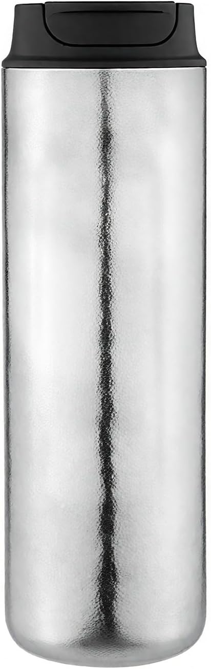 Pure Titanium French Press Coffee Maker, 480ml(16.2 oz) Double - Layer Insulated Portable Lightweight Set for Outdoor Camping, Ice Flower & Matte Finish (Ice crystals)