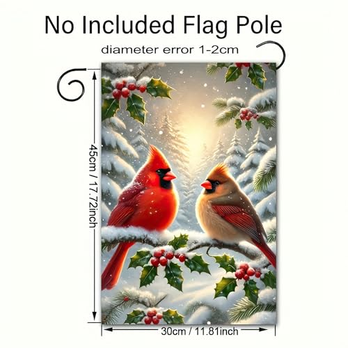 Image of BlissYard Winter Yard Flag Cardinal Red Birds 12x18 Inch Polyester