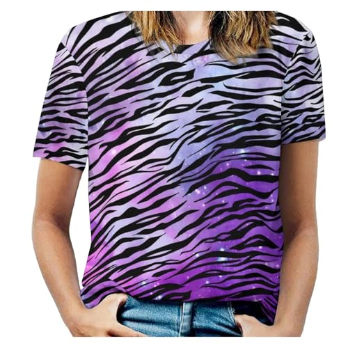T-shirt imprimé animal drôle avec motif tigre rayé pour femme XL