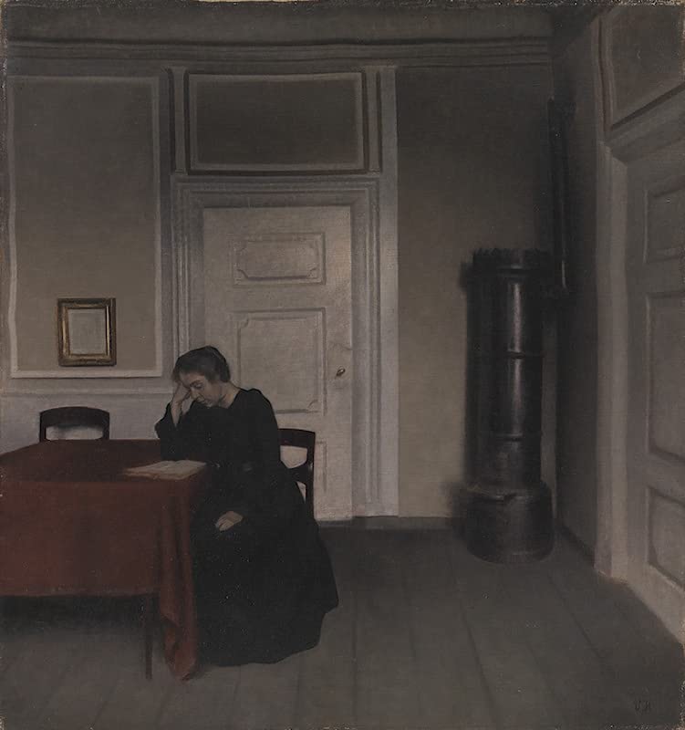 Toile art mural intérieur Vilhelm Hammershoi chef-d'œuvre de peinture reproduction haut de gamme
