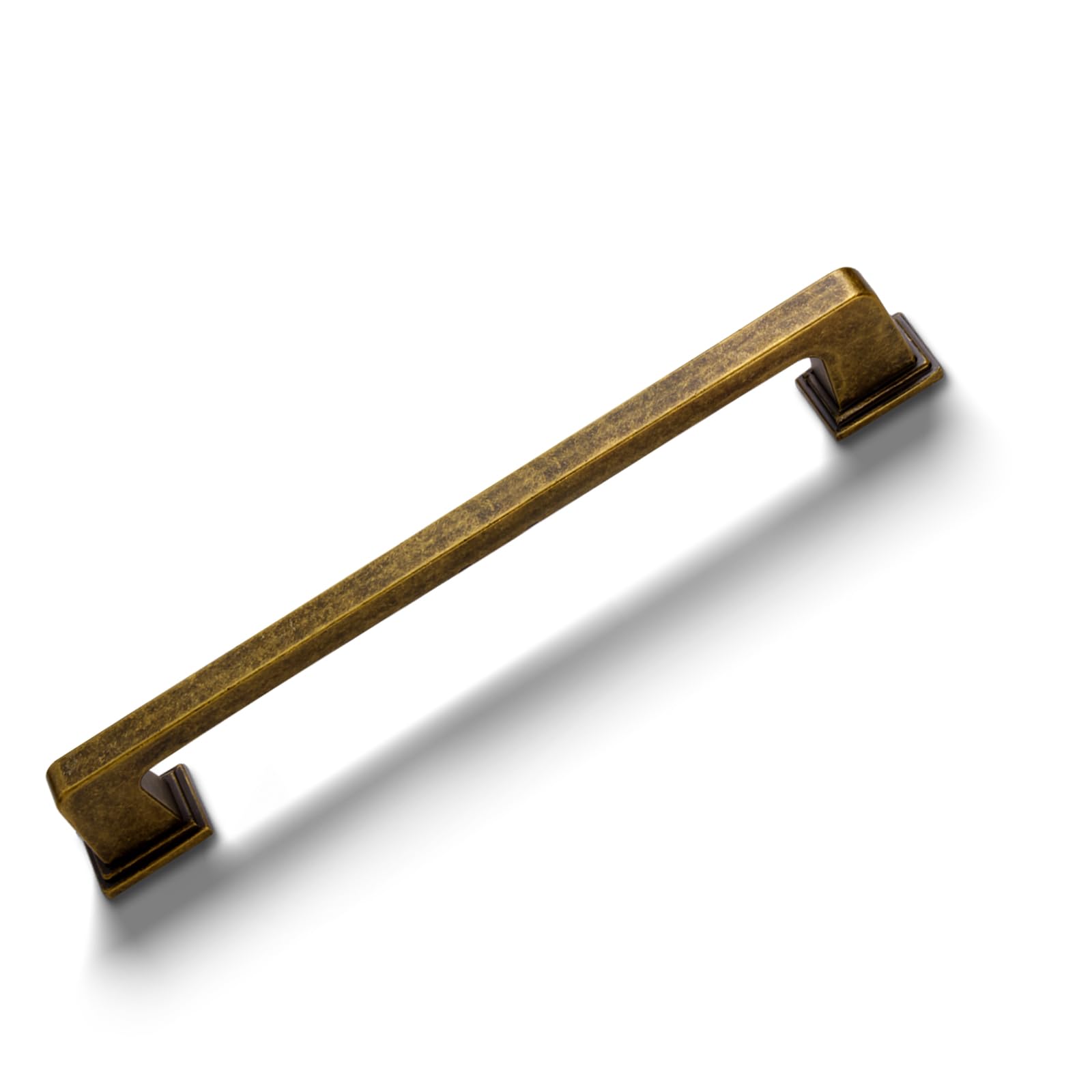 Yagman 2 Pack Antique Brass Cabinet Pulls 5"(128mm) Hole Center Kitchen Retro Handles for Furniture and Drawers Vintage Long Dresser Handles Farmhouse Knobs Drawer Pulls Hardware Q-AB128-2